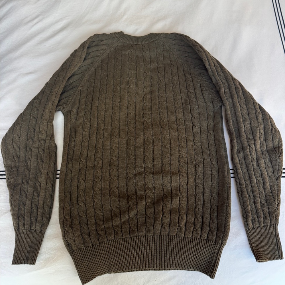 EUC Barbour Men’s Cable Knit Sweater - Brownish-Hunter Green (Size Small) - Picture 7 of 7